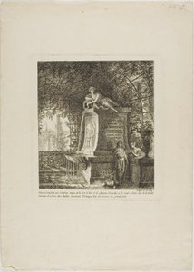A rácsos szökőkút, címlapkép a Paysages Dédiés à M. Warelet című kötetből. alkotó: Salomon Gessner
