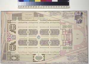 Egész oldal: (tollrajz): Liechtensteini kerti palota - alaprajz (tollal és tussal)