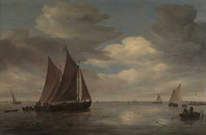 Halászhajók a folyón, 1660-as évek eleje.