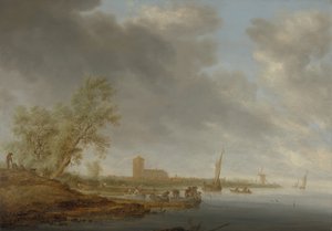 Folyói táj, kilátással Naardenre, 1642.