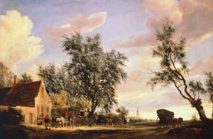White Swan Inn, Salomon van Ruysdael (körülbelül 1602-1670) alkotó: Salomon van Ruisdael or Ruysdael