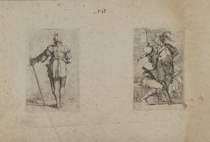 (Figurasorozat) Sisakos férfi hátulja, állva alkotó: Salvator Rosa