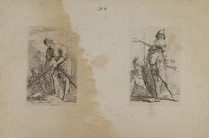 (figura sorozat) Nehéz kötelet tartó férfi alkotó: Salvator Rosa