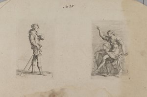 (Figurasorozat) Férfi karral a mellkas magasságában alkotó: Salvator Rosa