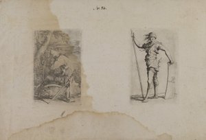 (Figurasorozat) Ülő férfi hegyes sisakkal alkotó: Salvator Rosa