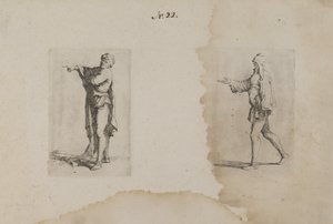 (Figurasorozat) Álló férfi, balra mutatva alkotó: Salvator Rosa
