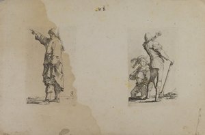 (Figurasorozat) Álló férfi hosszú kalapos, mutogatós, álló férfi alkotó: Salvator Rosa