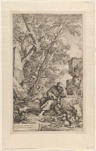 Démokritosz a meditációban alkotó: Salvator Rosa