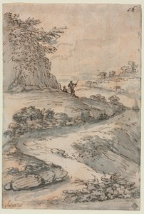 Figurák egy kanyargós úton alkotó: Salvator Rosa