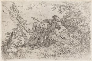 Pásztor a tájban alkotó: Salvator Rosa
