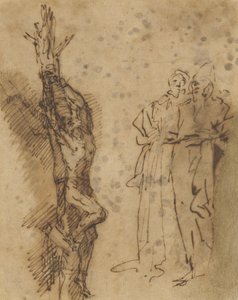Tanulmány a Polycrates számára? Keresztre feszítés, 1662 körül alkotó: Salvator Rosa