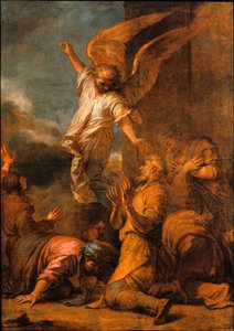 Az angyal elhagyja Tóbiás házát alkotó: Salvator Rosa