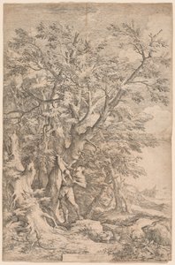A csecsemő Oidipusz megmentése alkotó: Salvator Rosa