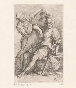 Két katona Kis figurák (sorozat címe) ábra (sorozat címe) alkotó: Salvator Rosa