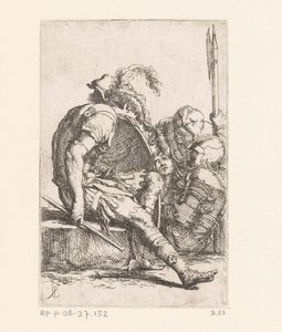 Négy katona Kis figurák (sorozat címe) ábra (sorozat címe) alkotó: Salvator Rosa
