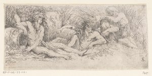 Öt folyóisten urnákkal Tritonok és folyóistenek (sorozat címe) alkotó: Salvator Rosa