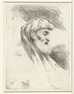 Egy szakállas öregember feje Kis tanulmány fejekről keleti fejfedővel (sorozat címe) alkotó: Salvatore Castiglione (signed by artist)