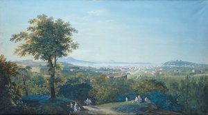 Nápoly a Capodimonte Scudillotól (akvarell)