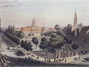 Kilátás New Yorkra, Amerikai Egyesült Államok 19. századi Nyomtatás alkotó: Salvatore Puglia