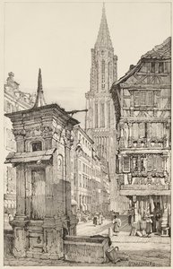 A Rue Mercière és a strasbourgi katedrális nyugati frontja