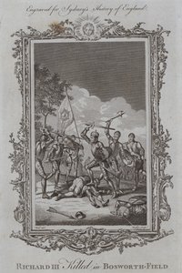 III. Richardot megölték Bosworth-Fieldben (metszet) alkotó: Samuel (after) Wale