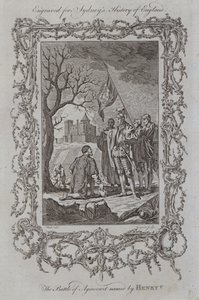 Az V. Henrik által elnevezett agincourti csata (metszet) alkotó: Samuel (after) Wale