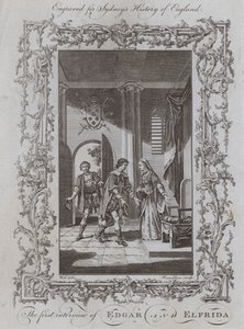 Edgar és Elfrida első interjúja (metszet) alkotó: Samuel (after) Wale