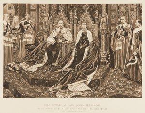 VII. Edward király és Alexandra királyné a Parlamentben