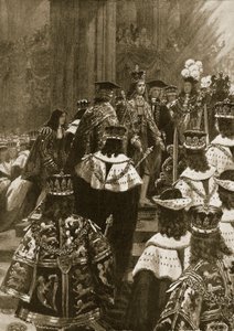 A trónra emelés I. György koronázásakor, 1714. október 20., a „The Illustrated London News”-ból, 1902