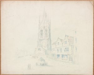 Szent Miklós-székesegyház a Lord Collingwood házából (ceruza és wc papírra) alkotó: Samuel Bilston