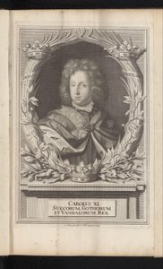 Portré van Karel XI van Zweden XI. Károly, a svéd gótok és vandálok királya (cím a tárgyon) Svédország ókori és modern (sorozat címe) alkotó: Samuel Blesendorf