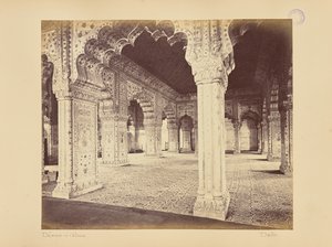Delhi; a palota, a Dewan-i-Kass belső tere alkotó: Samuel Bourne