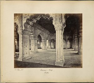 Delhi; a palota, a Diwan-i-Khas belső tere alkotó: Samuel Bourne