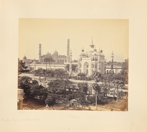 Lucknow; kilátás a Hooseinabad Imambara teraszáról alkotó: Samuel Bourne