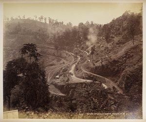 Tolatóállomás Teendaria alatt, Darjeeling,  a "Views of Darjeeling"-ből,  1860-1880    (f/w fotó)