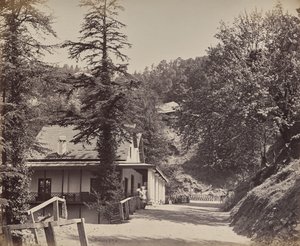 Simla. A Mall a Combermere híd közelében alkotó: Samuel Bourne