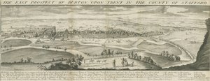 Burton-upon-Trent híd és város: metszet, nd [1696-1779] (nyomtatás)