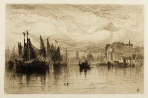 Felhős nap Velencében alkotó: Samuel Colman