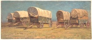 Tanulmány a fedett kocsikról alkotó: Samuel Colman