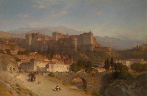 Az Alhambra dombja, Granada, 1865.