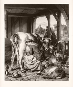 A szobalány és szarka (mezzotint)