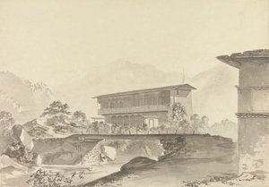 Tassisudon közelében [Tashicho Dzong] alkotó: Samuel Davis