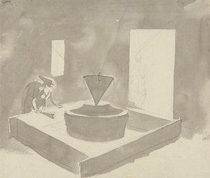 Eszközt kezelő nő (lisztmalom?) alkotó: Samuel Davis