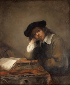 Tanuló fiatal portréja Önarckép. alkotó: Samuel van Hoogstraten