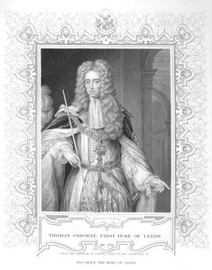 Thomas Osborne portréja, metszet (bw fotó)