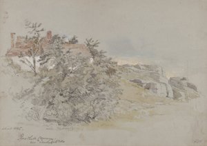 Rusthall Common, Tunbridge Wells közelében, 1845 körül (ceruza, wc és gouache papíron) alkotó: Samuel Gillespie Prout