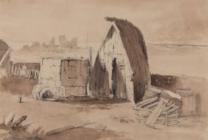 The Beach at Hastings (ceruza, ecset és mosás papíron) alkotó: Samuel Gillespie Prout