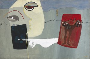 Nő és felfüggesztett férfi alkotó: Samuel Haile