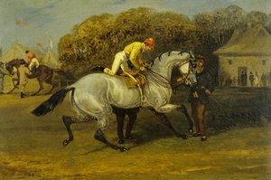 Jockey rögzítés (olaj, vászon) alkotó: Samuel Henry Alken
