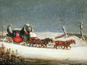 The Royal Mail in Deep Snow (olaj a panelen)